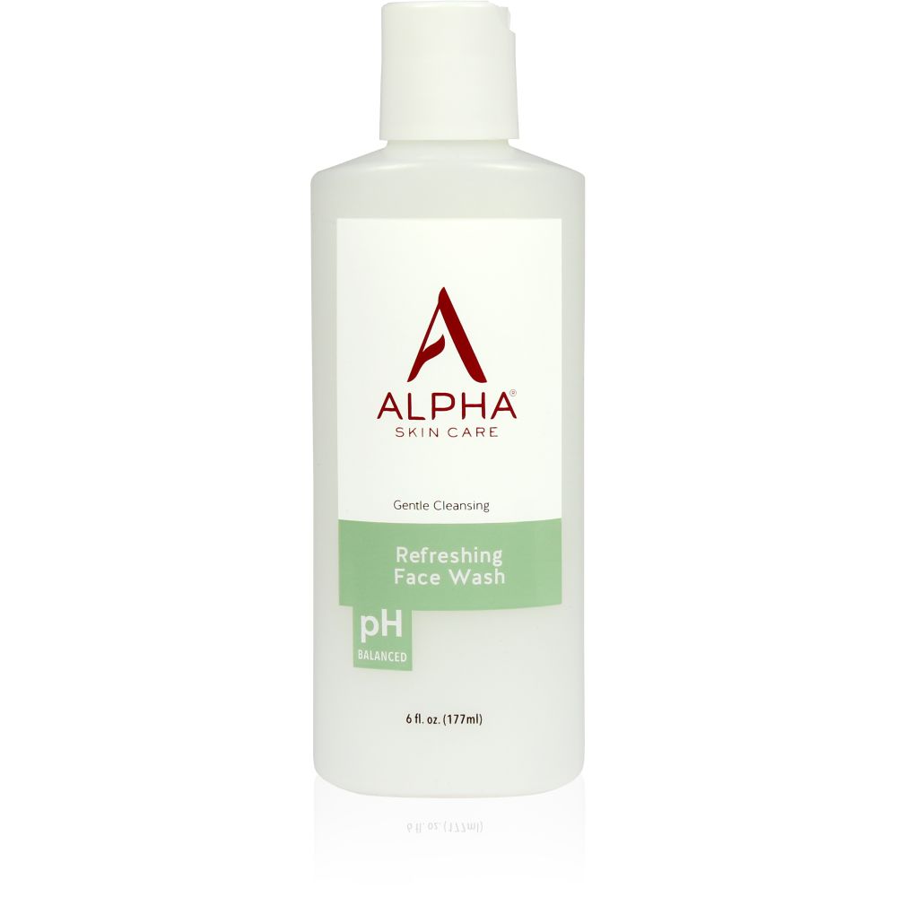 Alpha Skin Care Refreshing Face Wash | Anti-Aging Formula | Citric Alpha Hydroxy Acid (AHA) | Gently Cleanses, Purifies, Tones & Restores Ideal PH | For All Skin Types | 6 Fl Oz