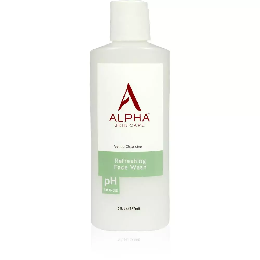 Alpha Skin Care Refreshing Face Wash | Anti-Aging Formula | Citric Alpha Hydroxy Acid (AHA) | Gently Cleanses, Purifies, Tones & Restores Ideal PH | For All Skin Types | 6 Fl Oz