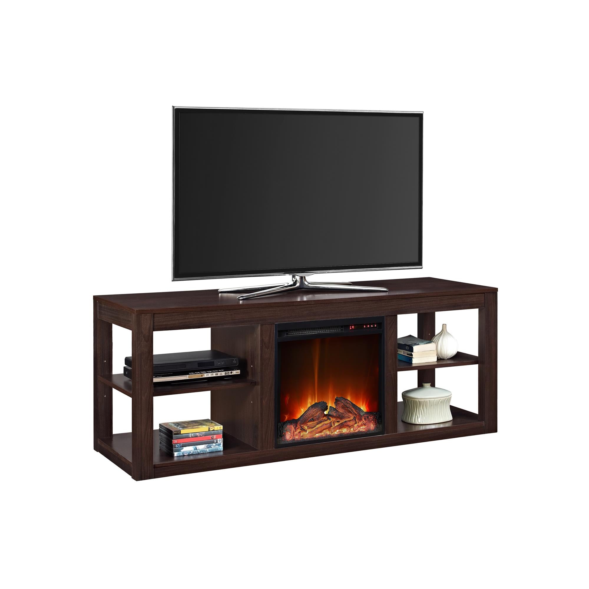 Ameriwood Home Parsons TV Stand With Fireplace