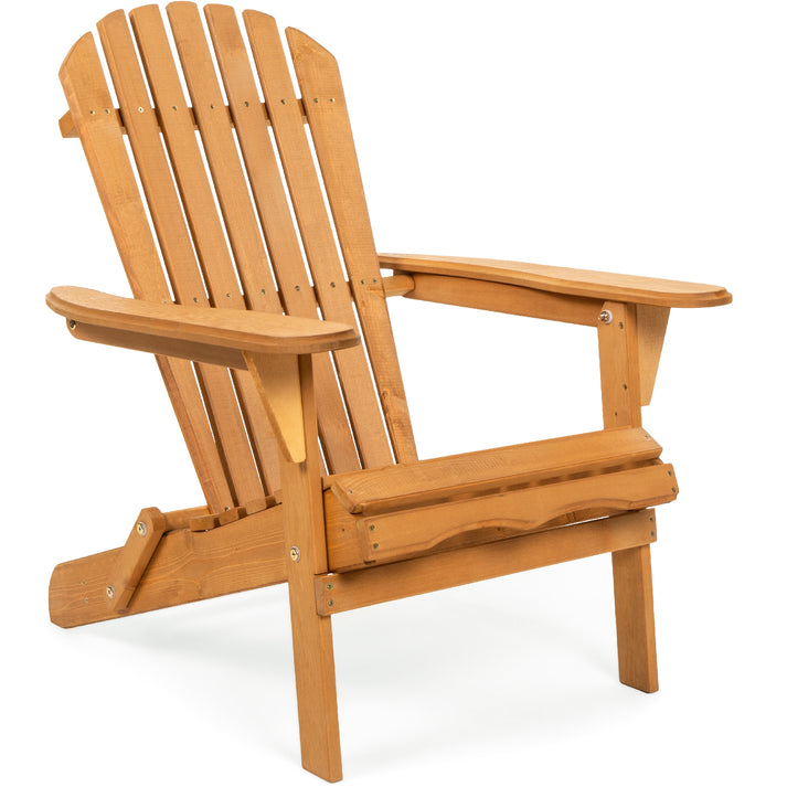 Best Choice Products Folding Wooden Adirondack Lounger Chair