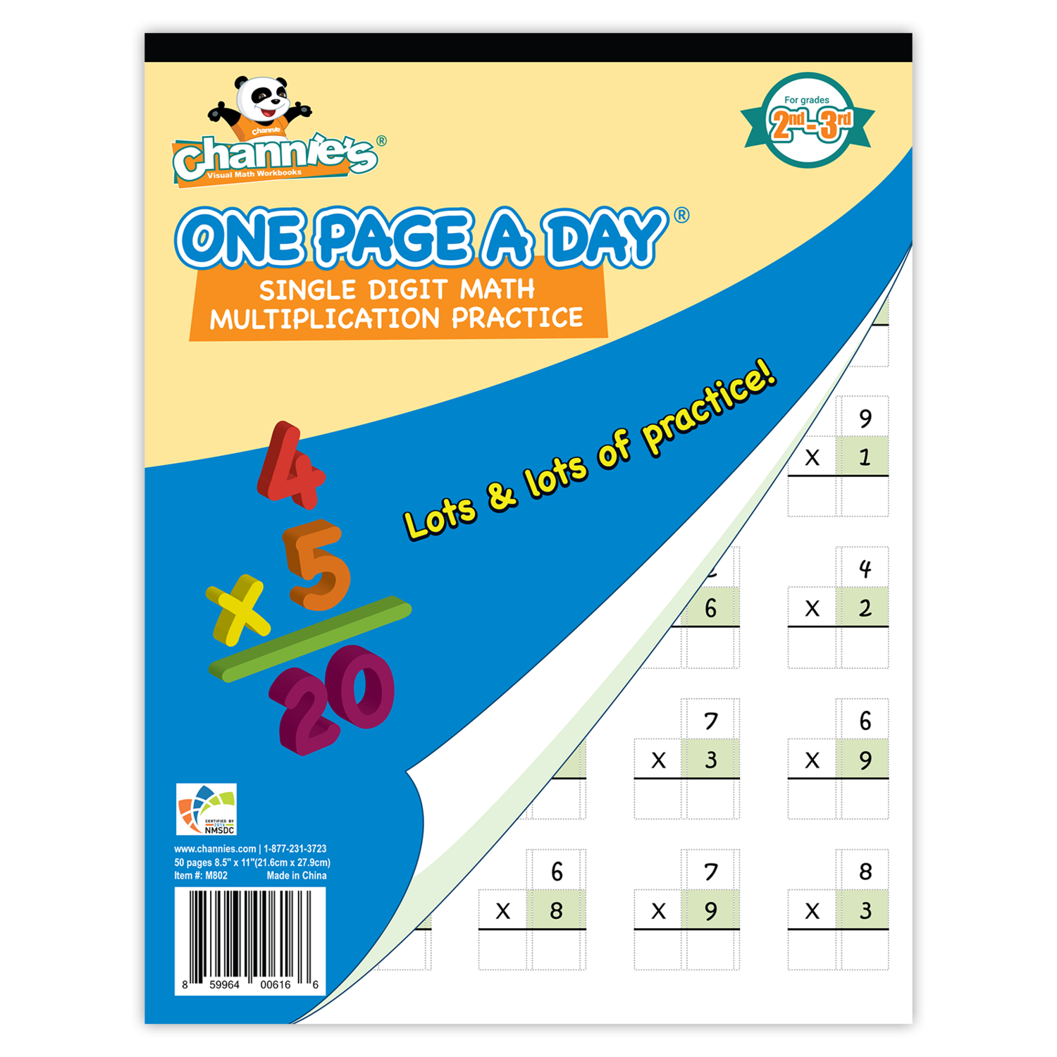 Channie’s One Page A Day Single Digit Multiplication Practice Workbook