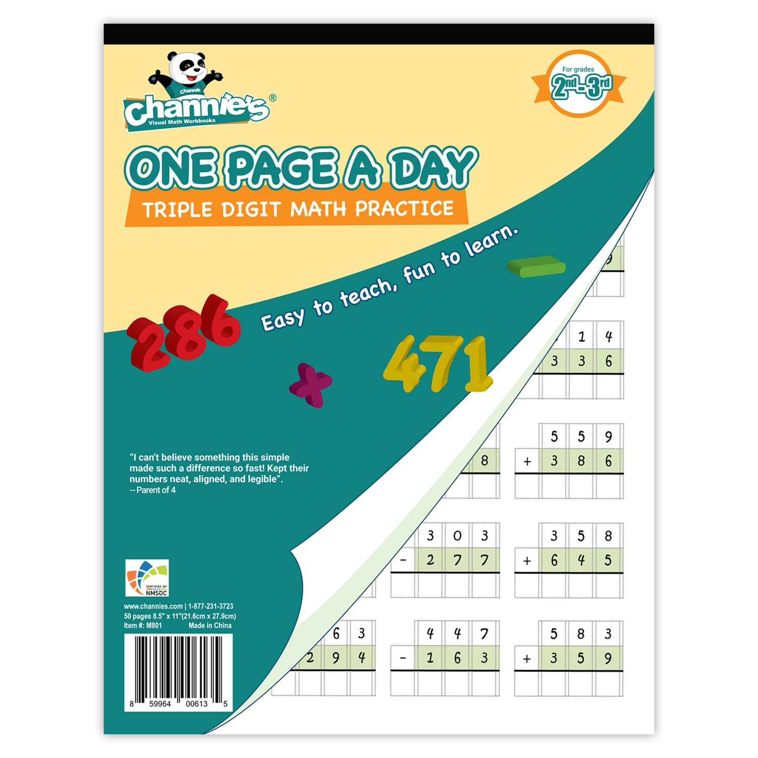 Channie’s One Page A Day Triple Digit Math Practice