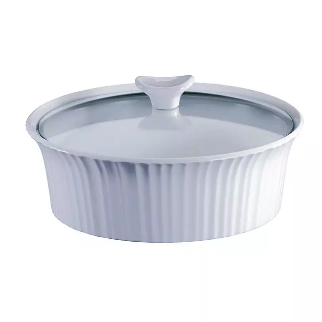 CorningWare French White Casserole Dish With Glass Lid