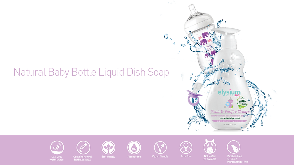 Elysium Eco World Natural Baby Bottle Liquid Dish Soap