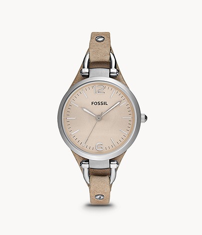 Fossil Georgia Quartz Stainless Steel and Leather Casual Watch