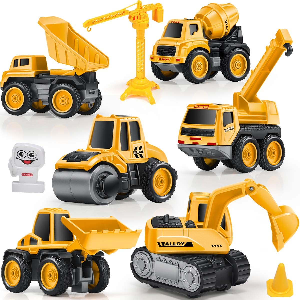 Geyiie Construction Truck Toys Set