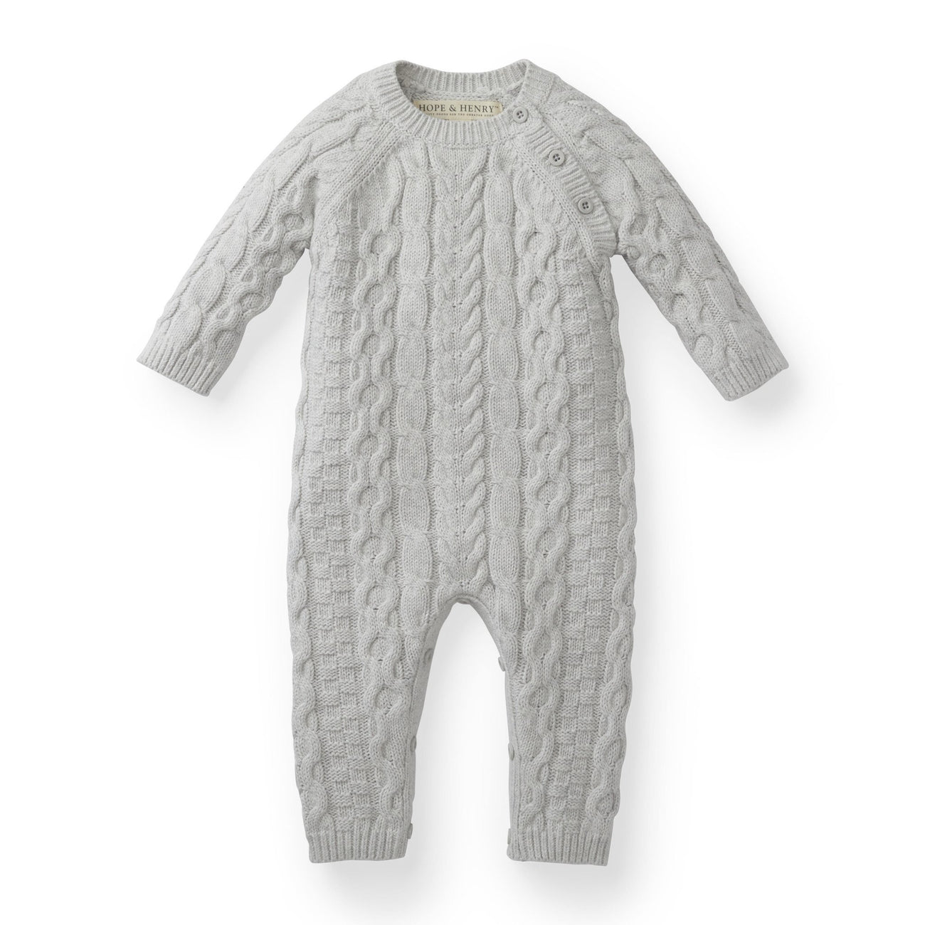 Hope And Henry Baby Cable Knit Sweater Romper