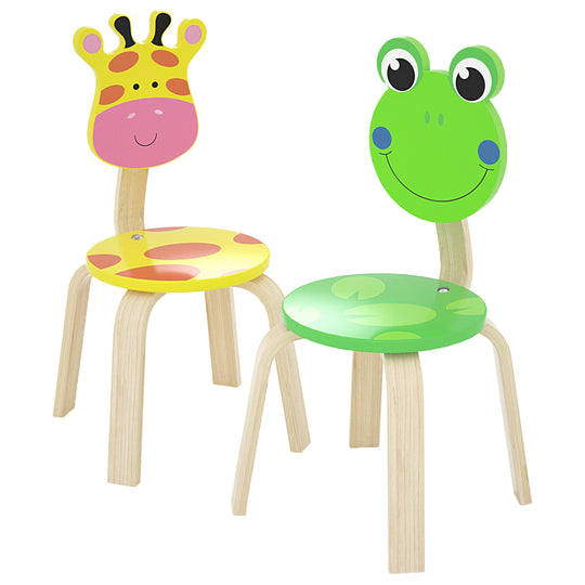 iPlay, iLearn Two Pcs Wooden Kids Chair Sets