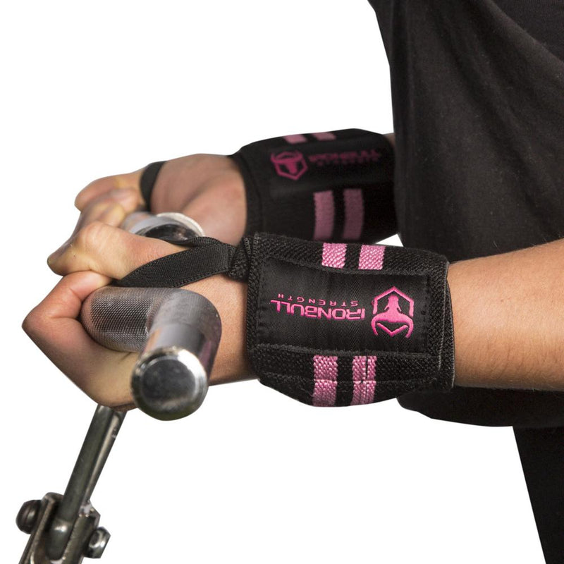 Iron Bull Strength Women Wrist Wraps With Thumb Loops – 14″ Professional Grade