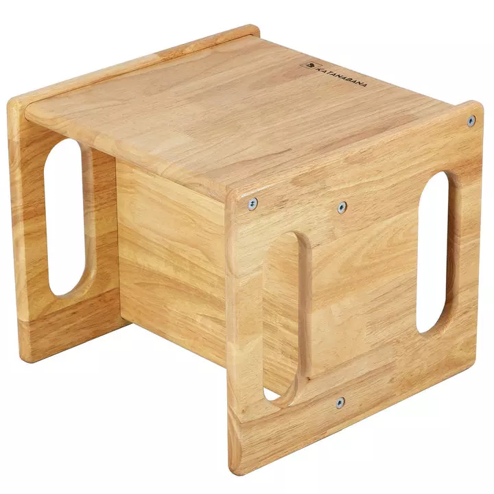 Katanabana Montessori Wood Cube Chair for Kids