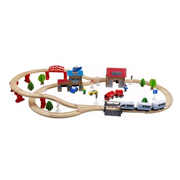 Kiddery Toys Wooden Train Set