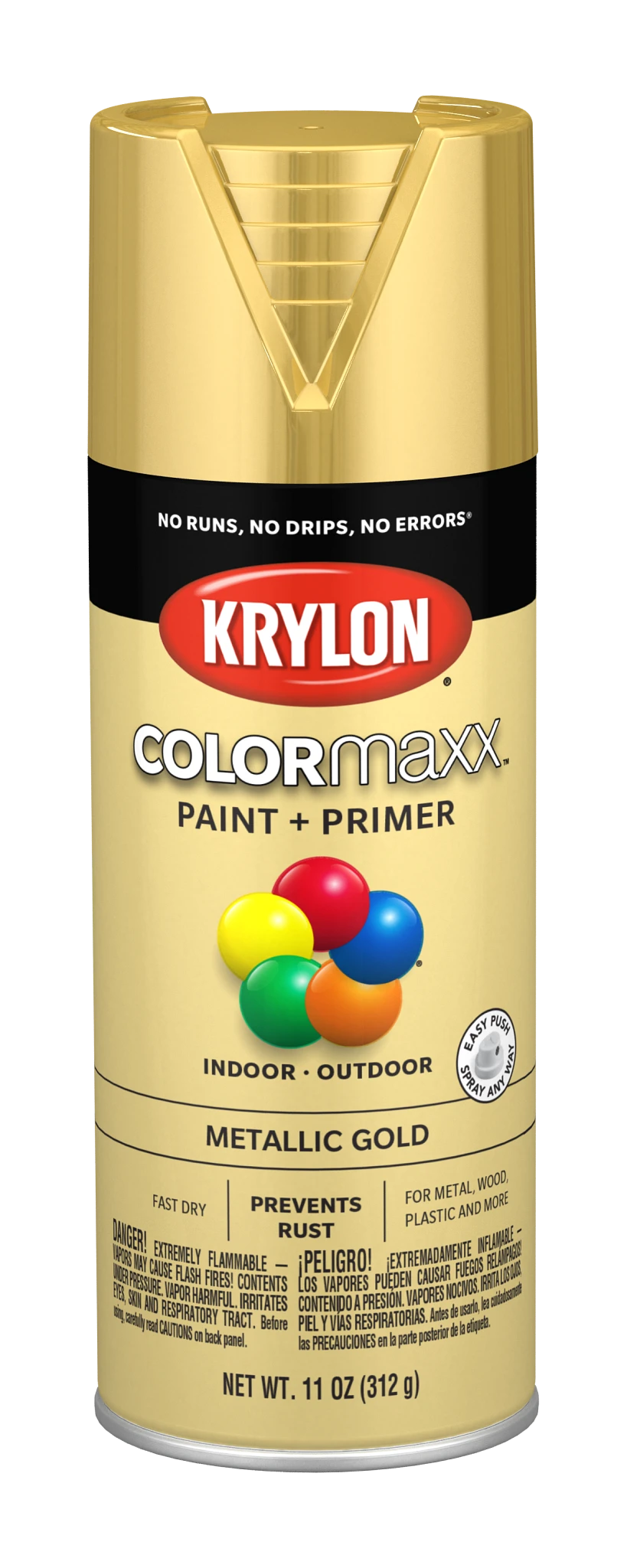 Krylon Colormaxx Spray Paint And Primer- Gold
