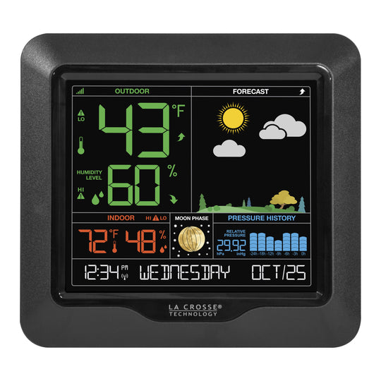 15 Best Indoor Outdoor Thermometers For Home In 2024 MomJunction   La Crosse Technology S84107 Color Forecast Station Black Afl238 