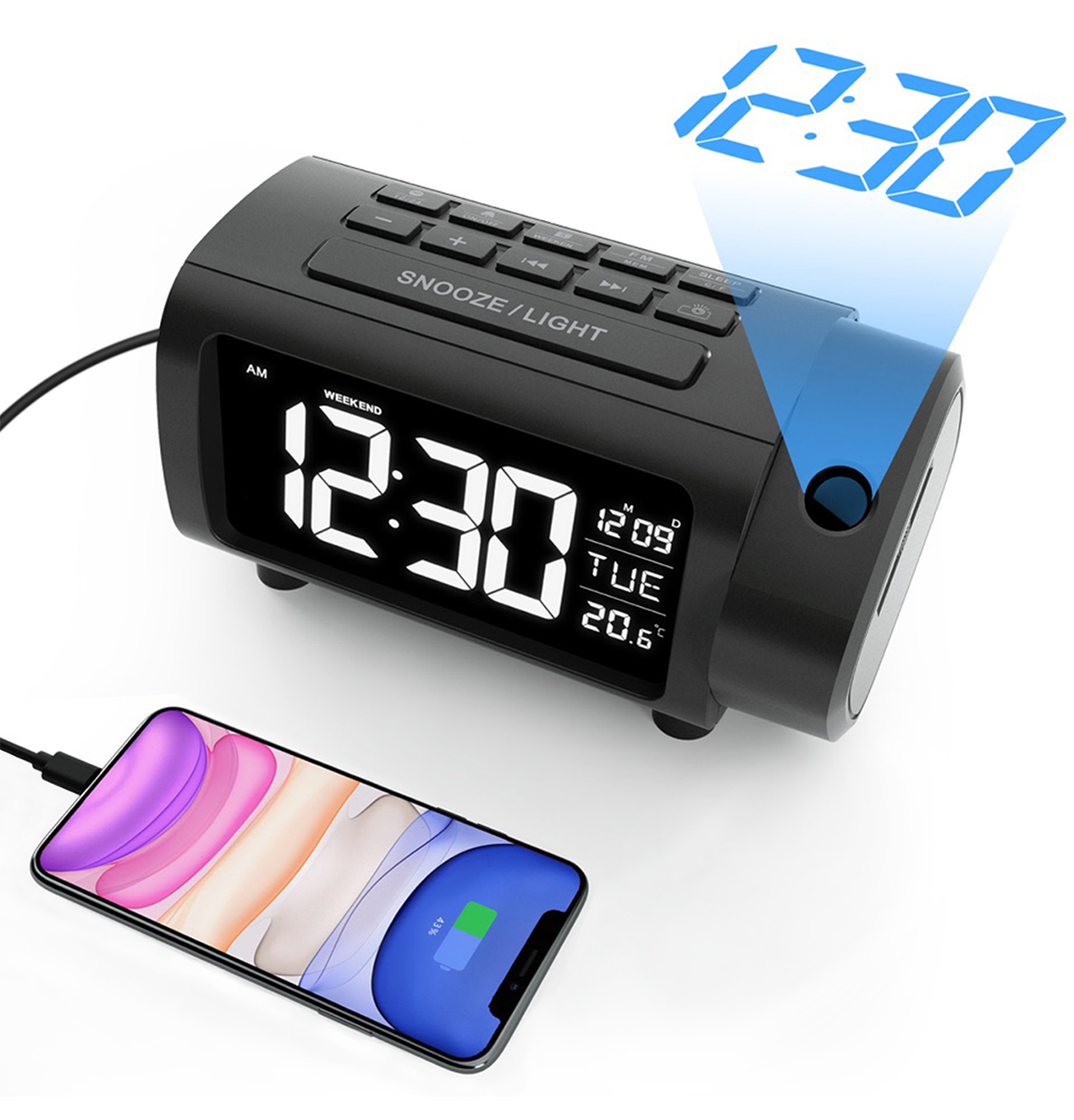 Liorque Projection Alarm Clock
