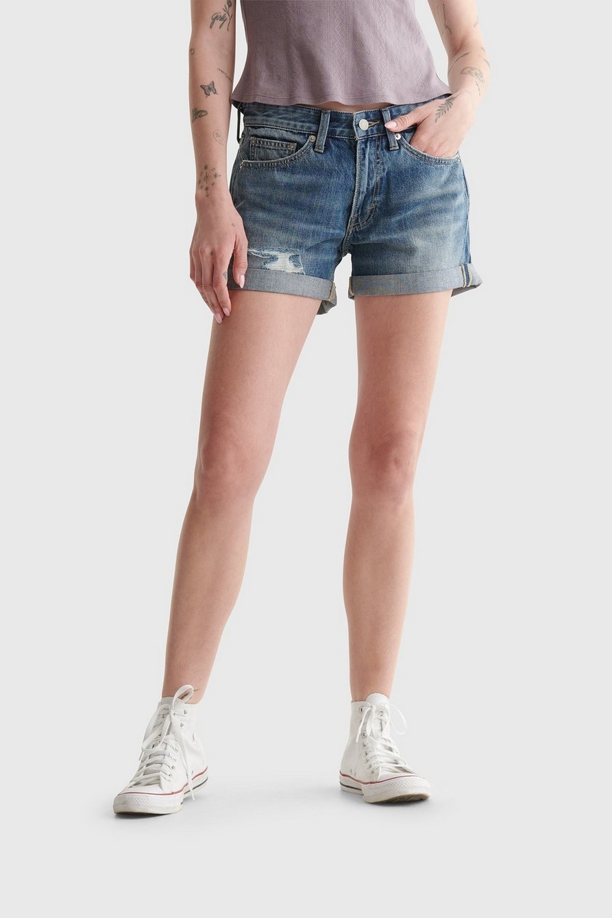 Lucky Brand Girls’ 5-Pocket Cuffed Stretch Denim Shorts