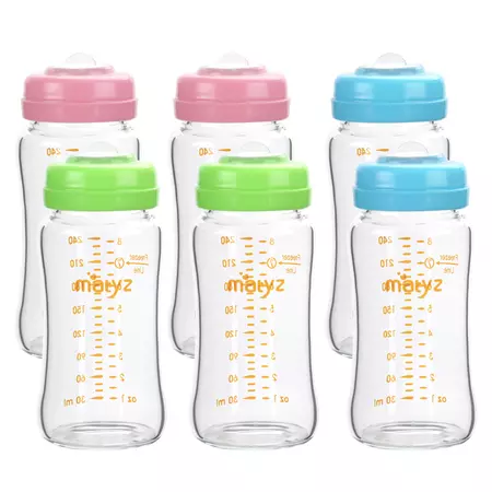 Matyz 6-Pack Borosilicate Glass Breast Milk Bottles