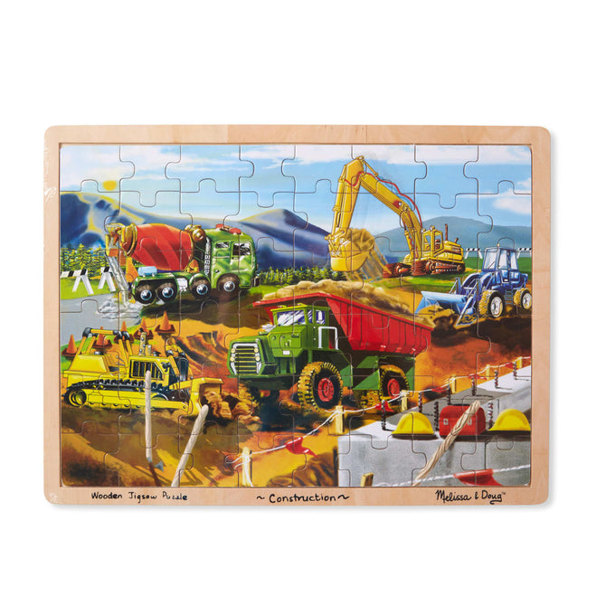Melissa & Doug Construction Vehicles Wooden Jigsaw Puzzle