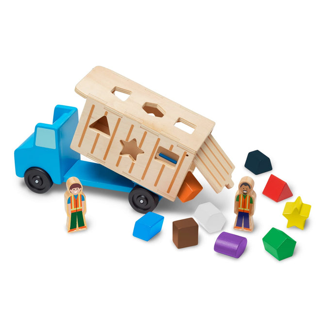 Melissa & Doug Shape-Sorting Wooden Dump Truck Toy 