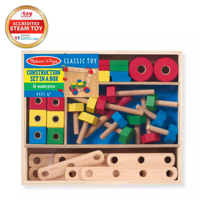 Melissa & Doug Wooden Construction Building Set in a Box