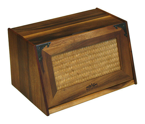 Mountain Woods Extra Large Bread Box With Rattan Lid