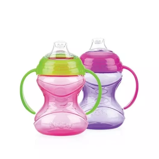 Nuby Two-Handle No-Spill Super Spout Grip N’ Sip Cups