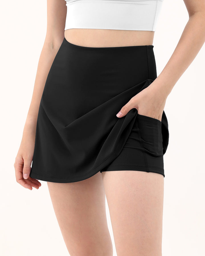 Mini Skirt Pleated High Waisted Solid Flare with Pockets Womens Skirt Skort  for Women Cute Tennis Skirts with Shorts Black at  Women's Clothing  store