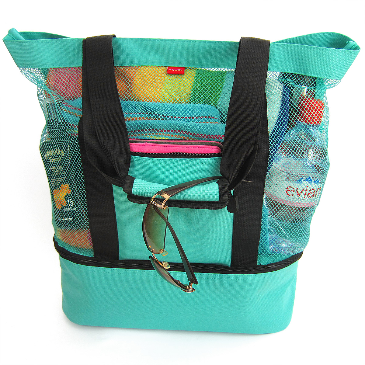 OdyseaCo Aruba Beach Bag With Zipper & Insulated Cooler