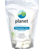 Planet Automatic Free & Clear Dishwasher Pacs, Unscented