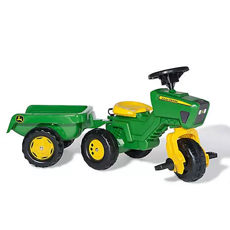 Rolly Toys John Deere 3-Wheel Trac with Trailer Ride