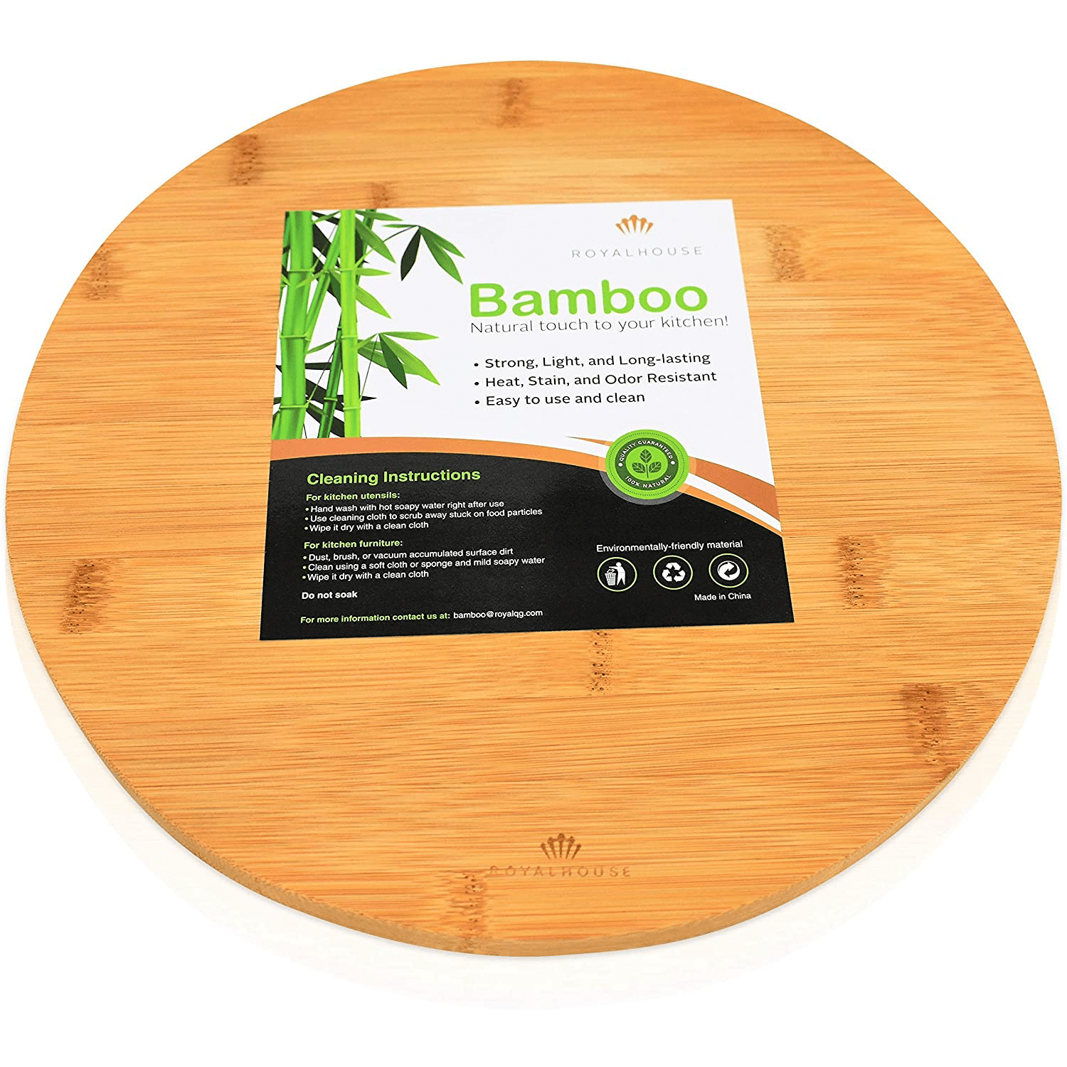 Round Bamboo Cutting Board for Kitchen by Royal House