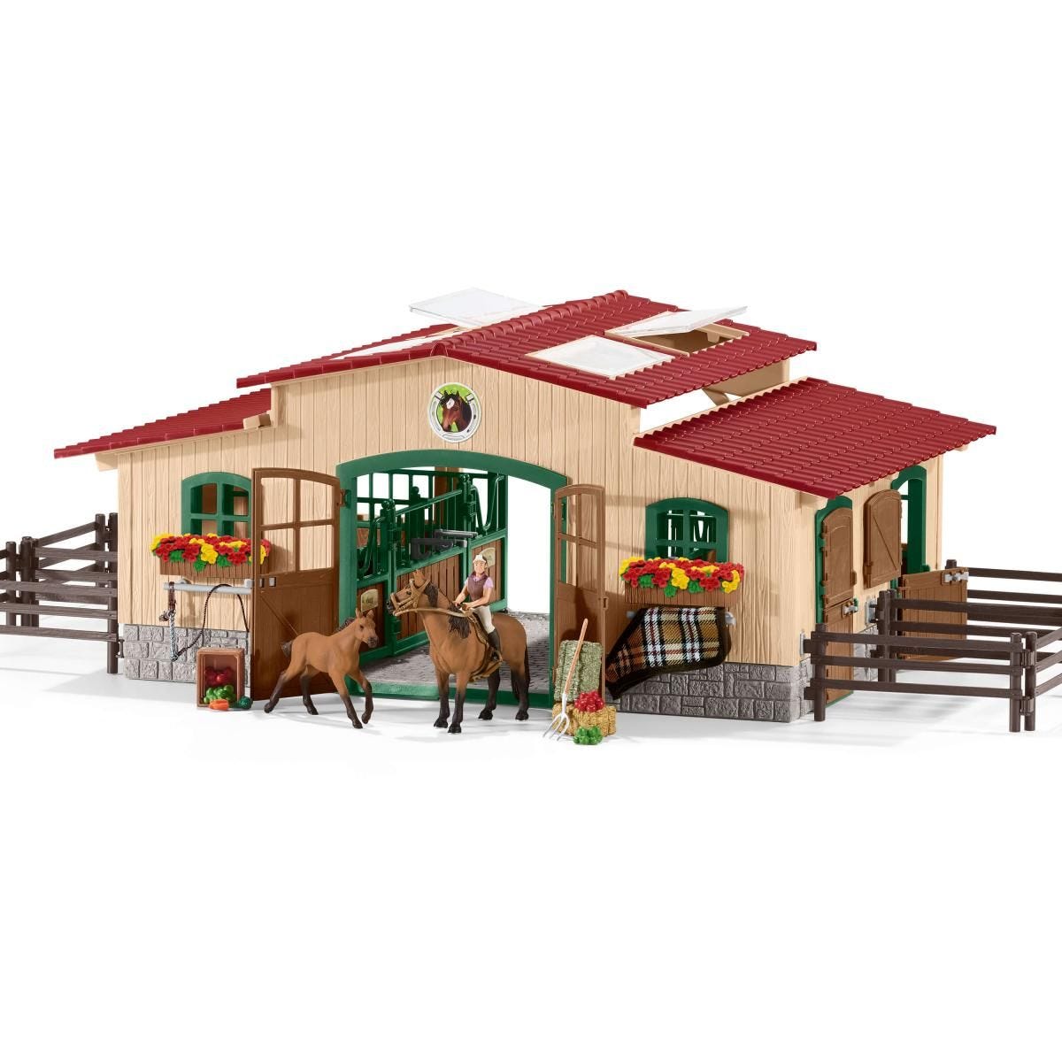 Schleich Farm World, Farm Animal Gifts for Kids, Horse Stable with Horse Toy Barn and Accessories 48-piece set (Amazon Toy Catalog 2022), Ages 3+