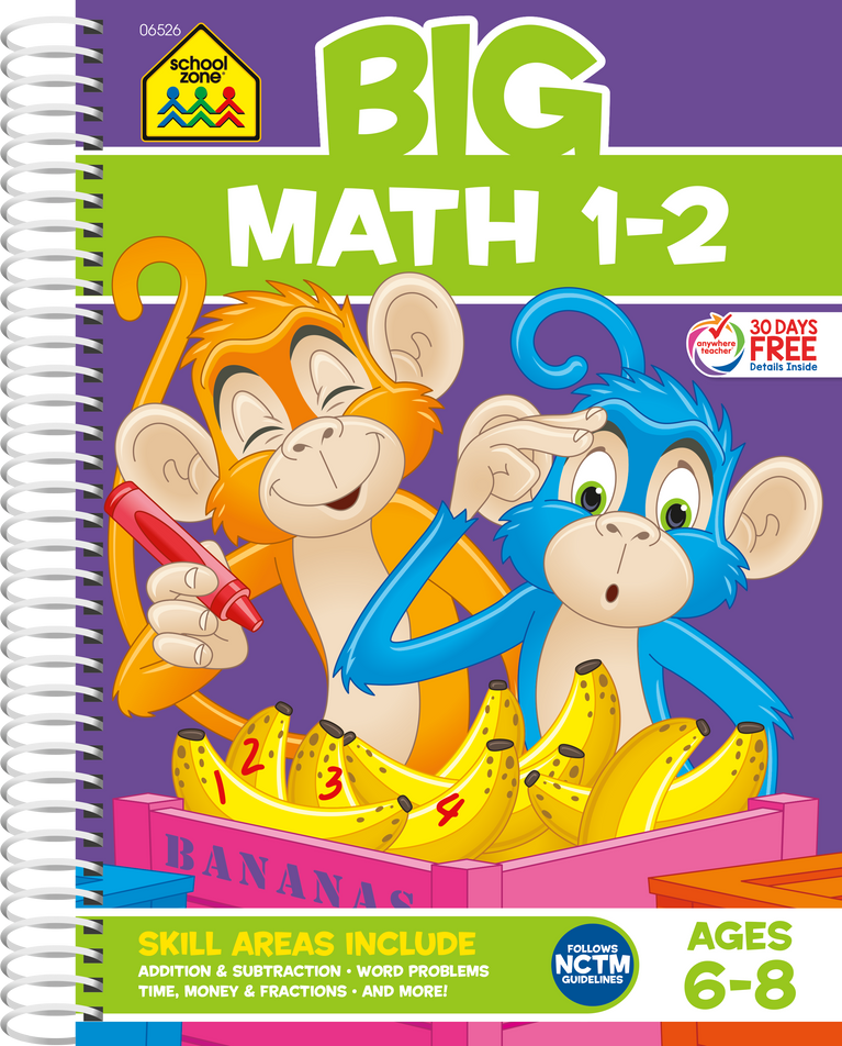 School Zone – Big Math 1-2 Workbook