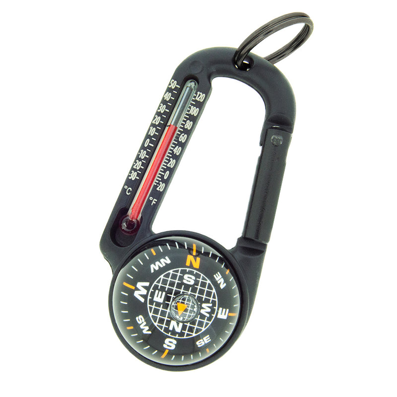 Sun Company Ball Compass With Thermometer Carabiner