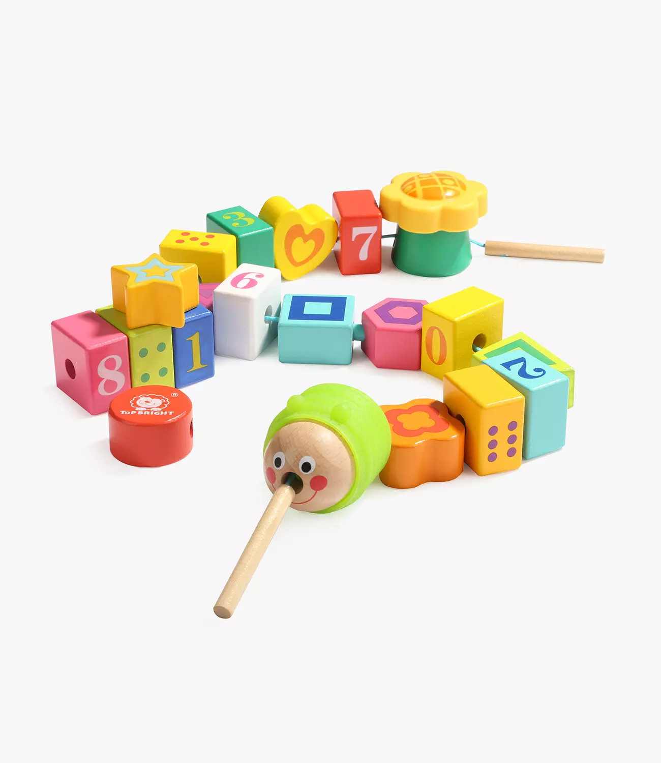 Top Bright Caterpillar Lacing Blocks