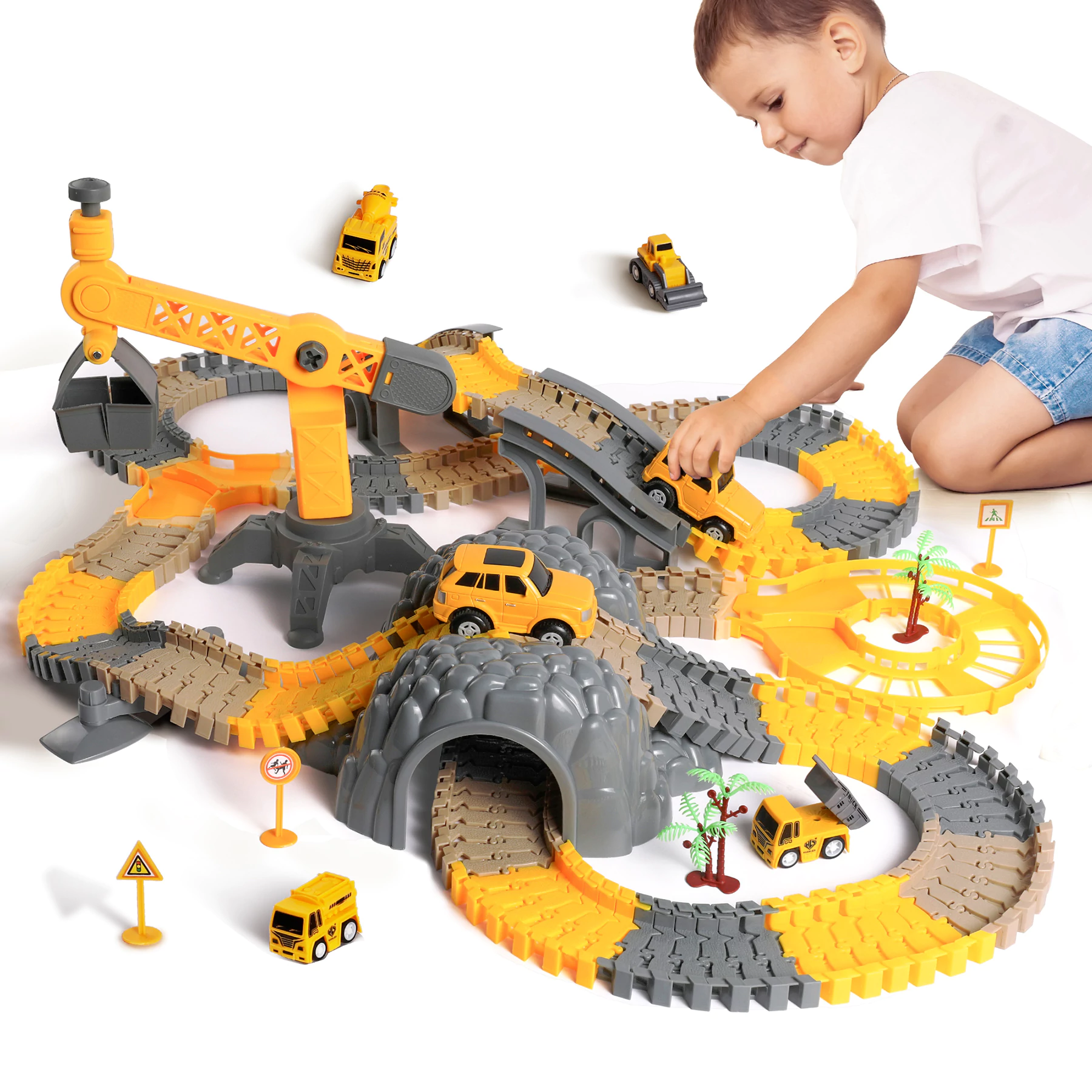 Tumama Construction Race Track Vehicle Toys