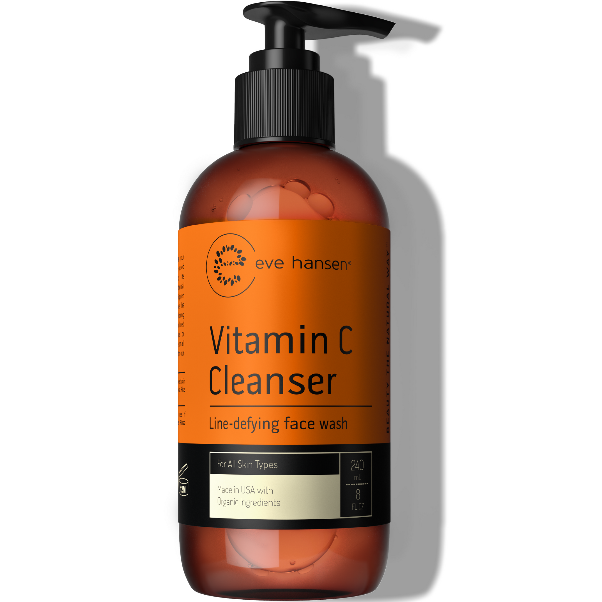 Vitamin C Cleanser Face Wash | HUGE 8 oz Anti Aging Facial Cleanser for Dark Circles, Age Spots and Fine Lines | Natural Gel Face Cleanser with Aloe Vera, Vitamin E & Rosehip