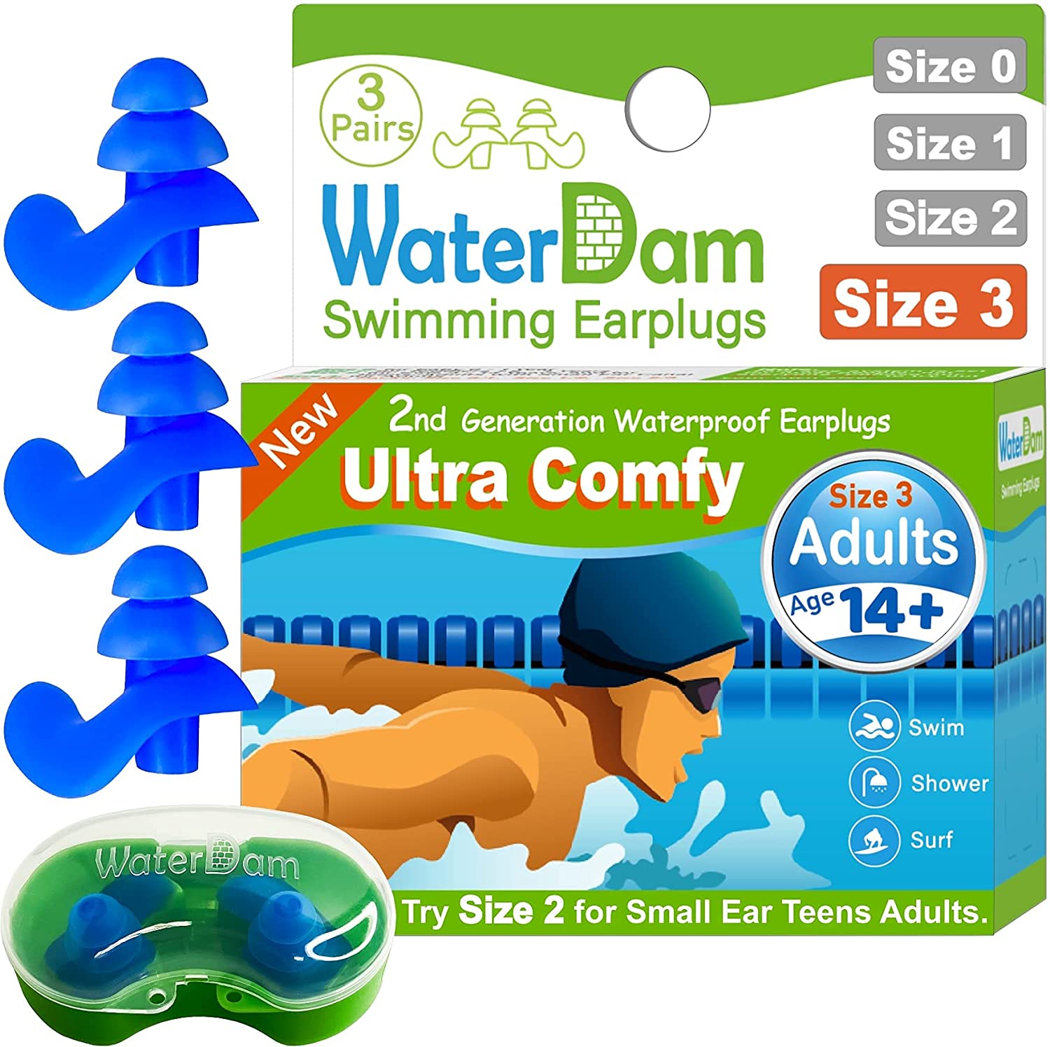 WaterDam Swimming Earplugs