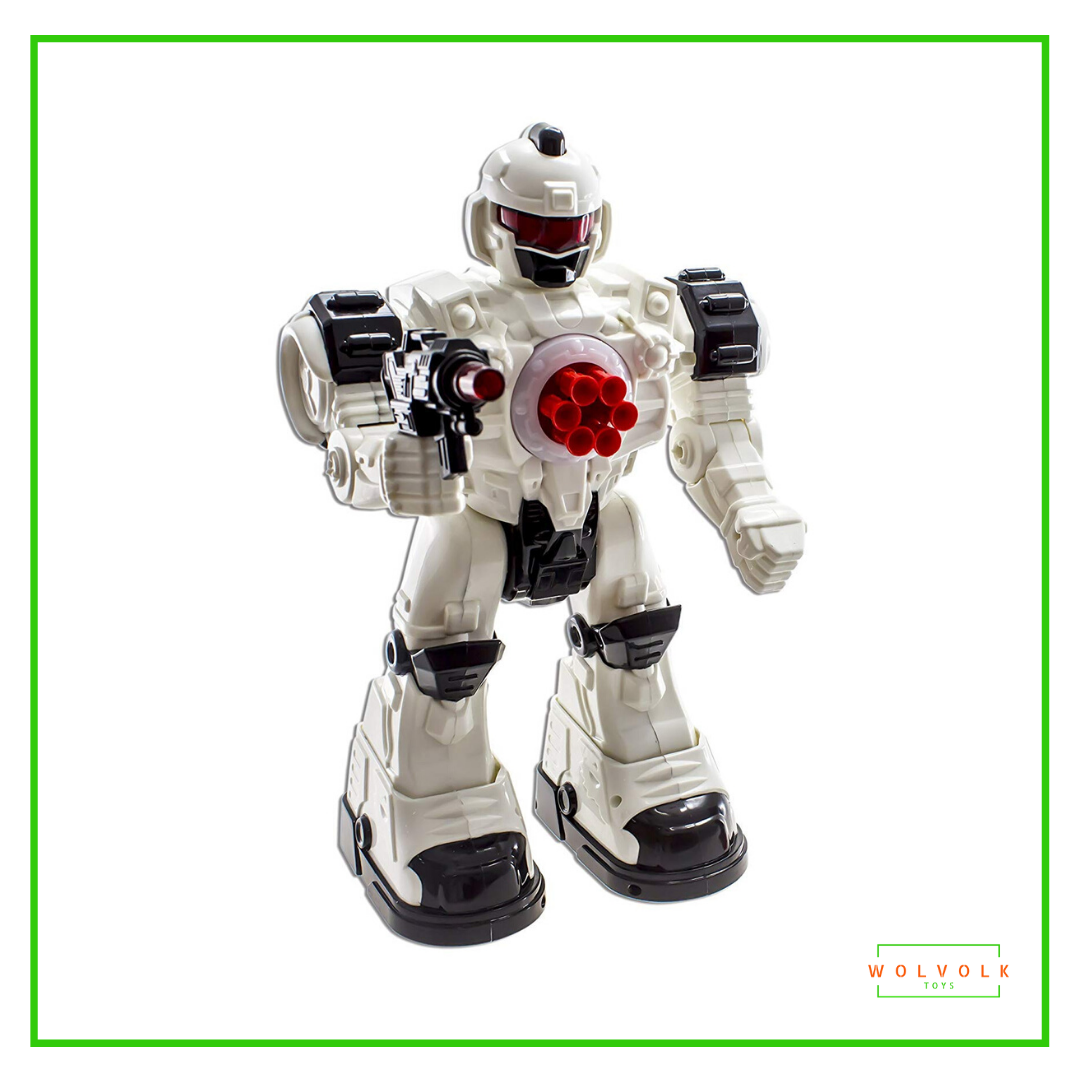 WolVol 10 Channel Remote Control Robot Police Toy with Flashing Lights and Sounds