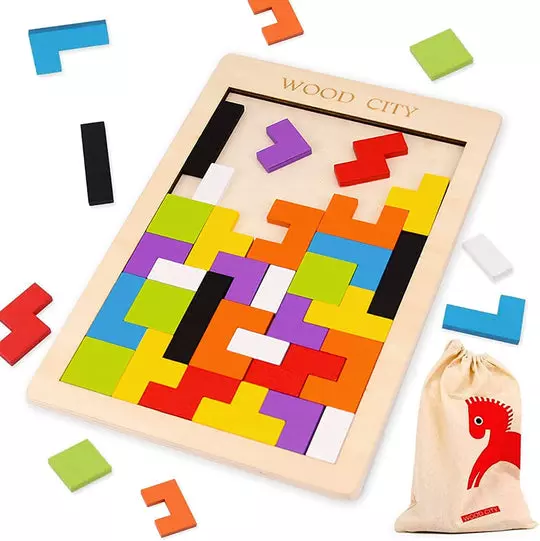 WOOD CITY Wooden Tetris Puzzle