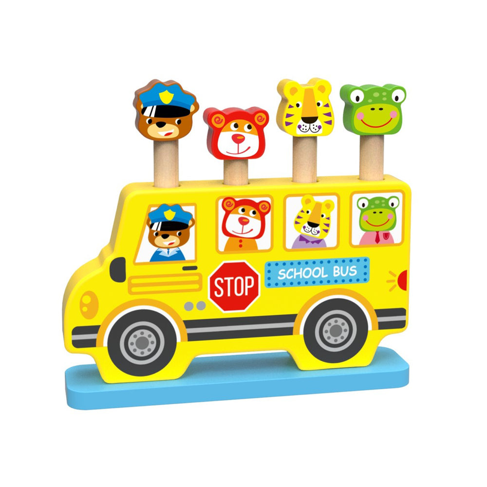 Woody Treasures Animal Bus Pop Up Toy