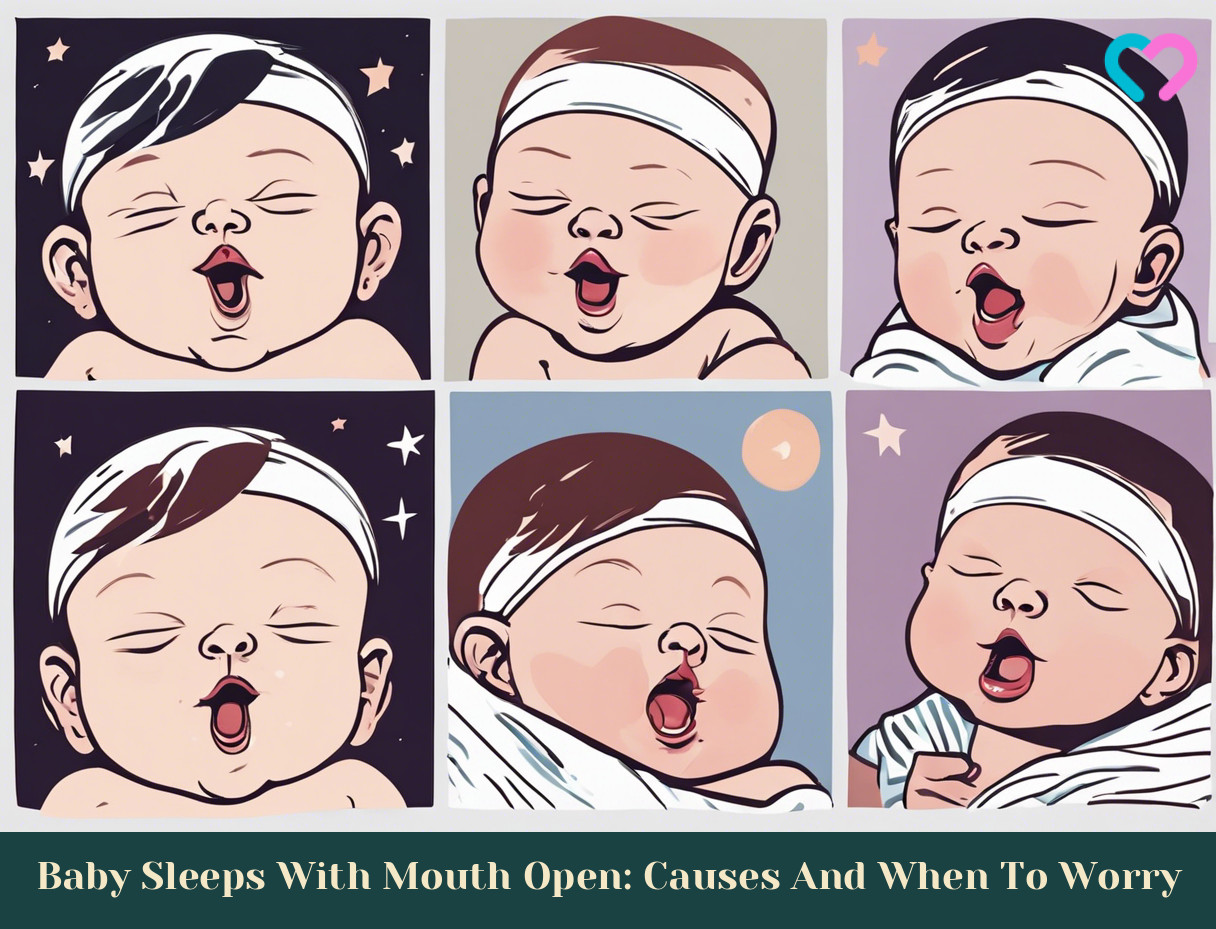 Baby sleep with mouth open_illustration