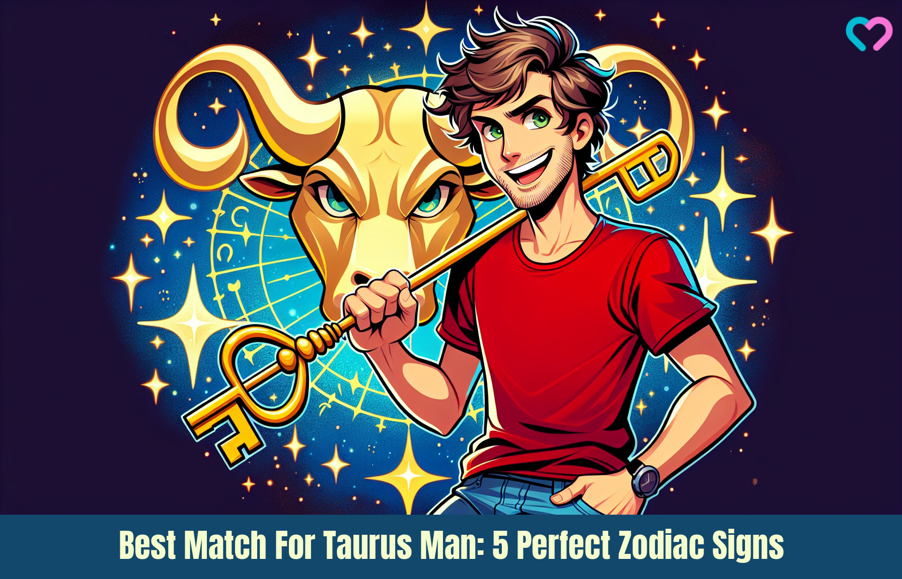 best match for taurus man_illustration