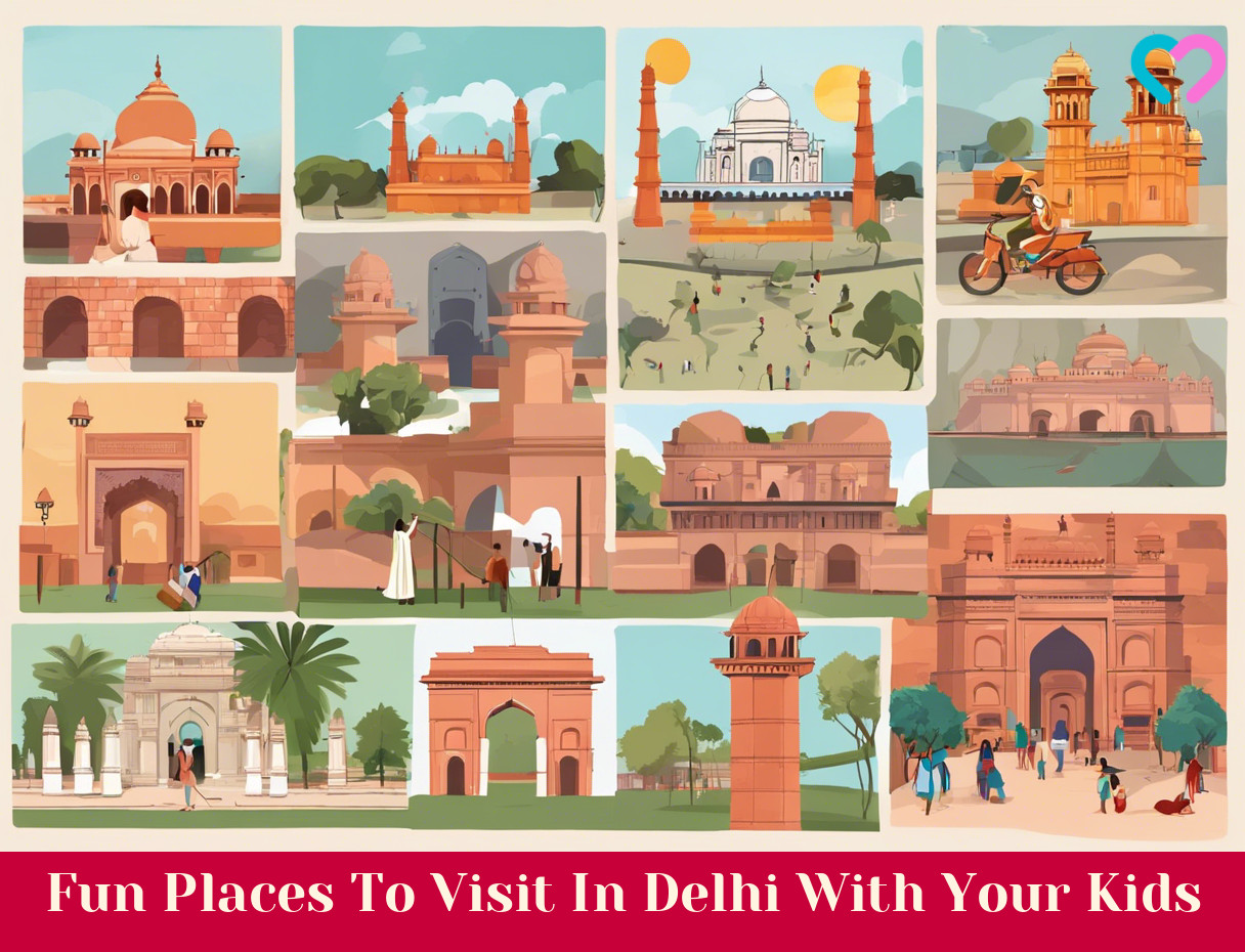 Places To Visit In Delhi With Kids_illustration