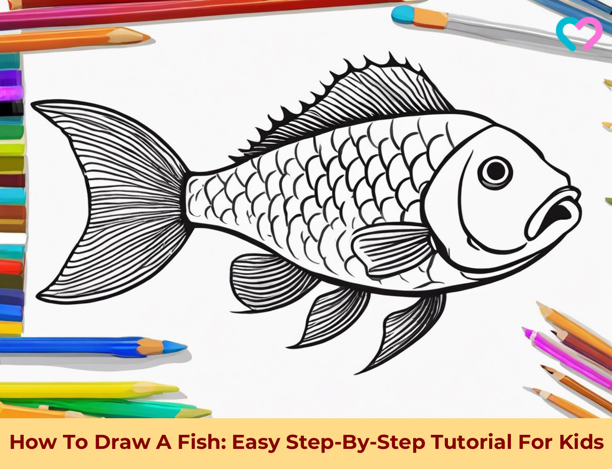 how to draw a fish easy stepbystep tutorial for kids illustration