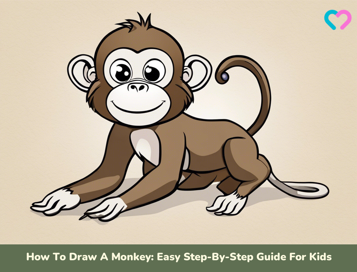 Monkey step by step drawing for kids – Indian hindu baby
