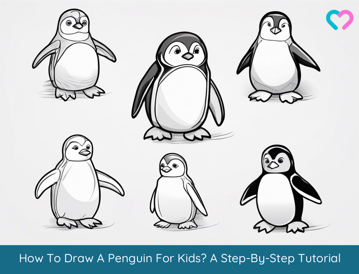 how to draw a penguin for kids a stepbystep tutorial illustration