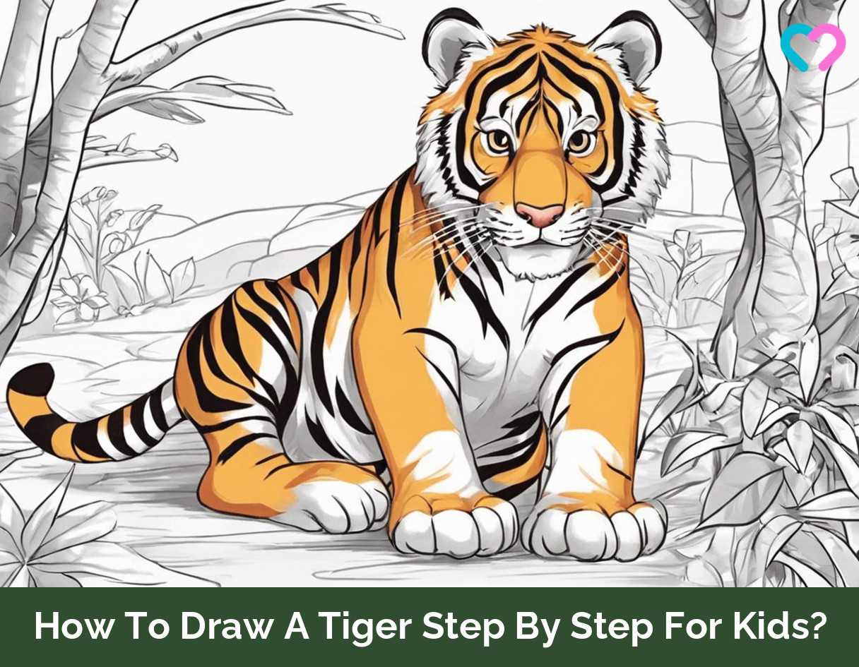 Drawing of tiger – Line art illustrations