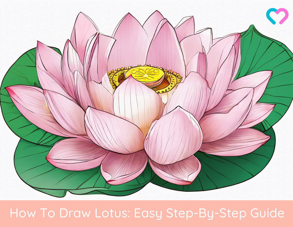 HOW TO DRAW A LOTUS - IN EASY STEPS FOR CHILDREN, KIDS, BEGINNERS | STEP BY  STEP LOTUS DRAWING - YouTube