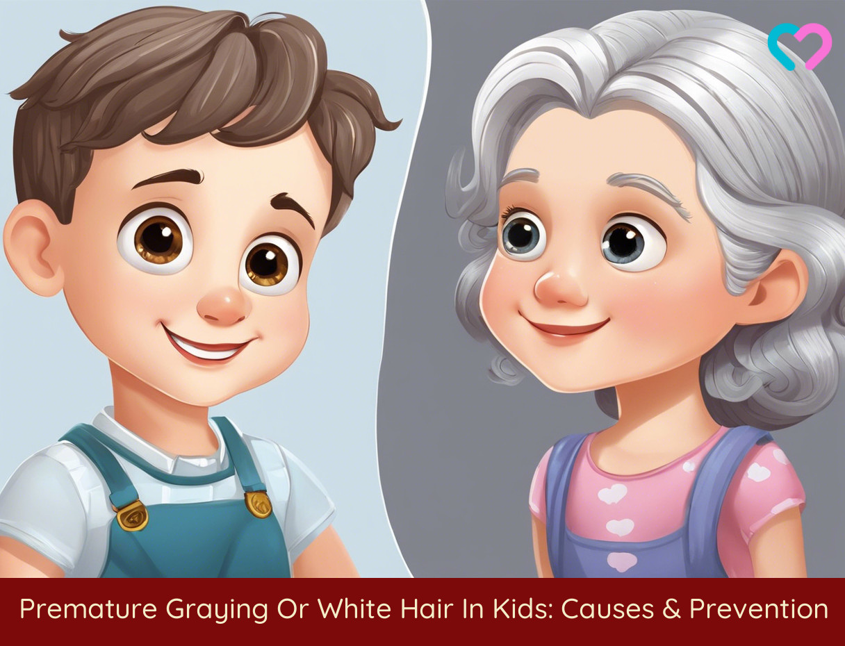 White hair or gray hair in children_illustration