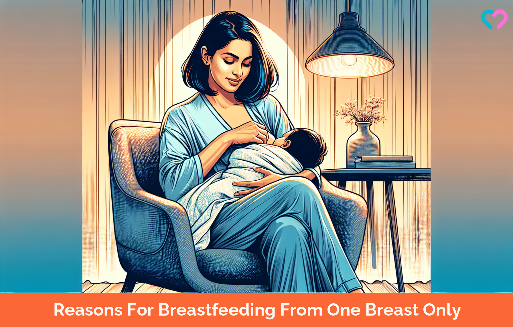 Breastfeeding From One Breast_illustration